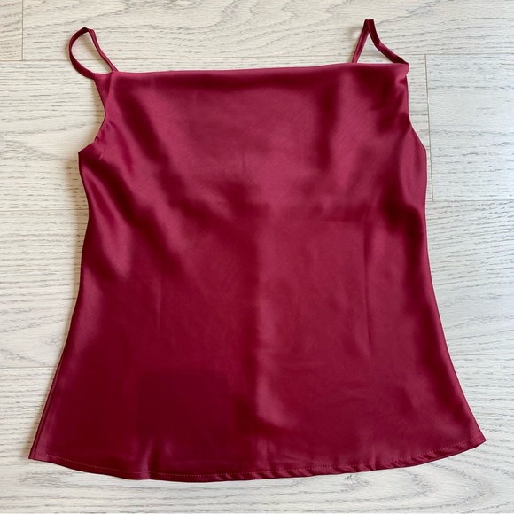 NEW Satin Camisole, Burgundy/Wine Red, Cowl Neck, Adjustable Straps, Romantic, M - Picture 5 of 8